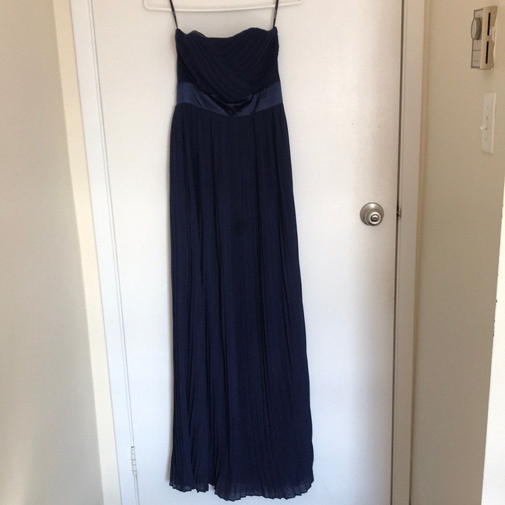 Blue strapless maxi dress
